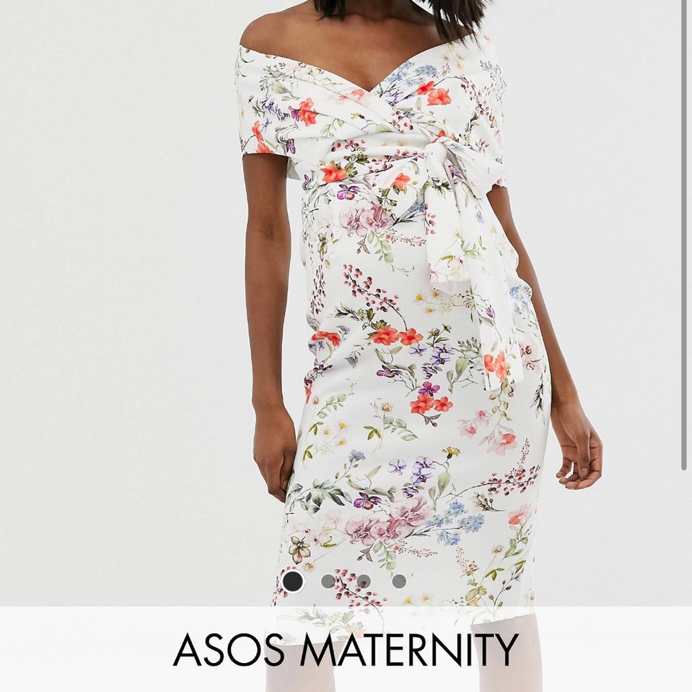 EUC ASOS Maternity Floral Midi Dress 12 (Worn Once)